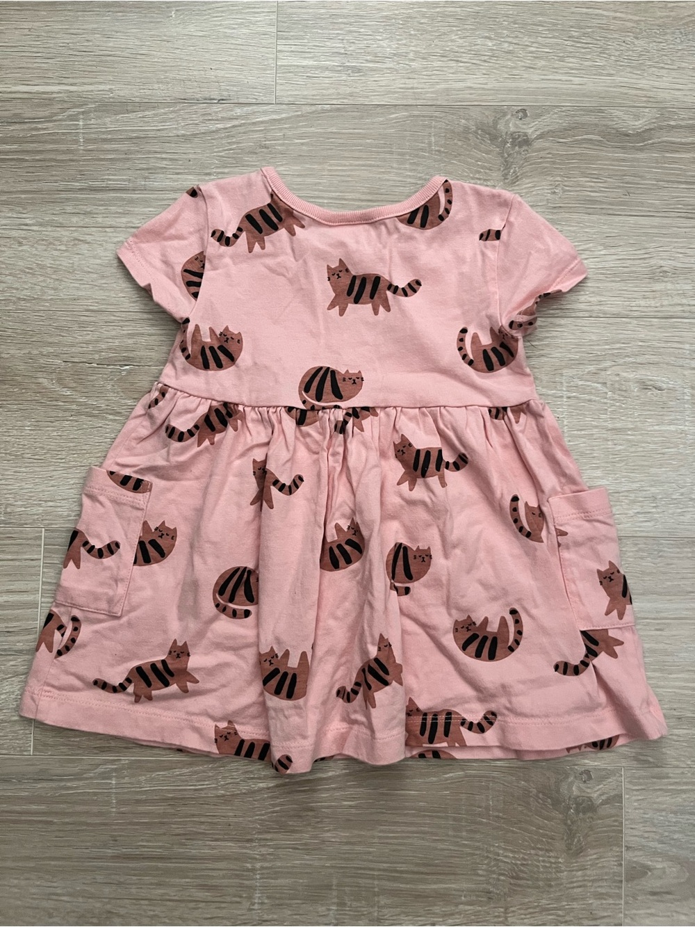 Hanna Andersson Girl’s Playground Pocket Dress Pink Cats - Size 2T - Picture 7 of 7